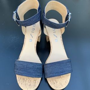Unisa blue denim sandals near new